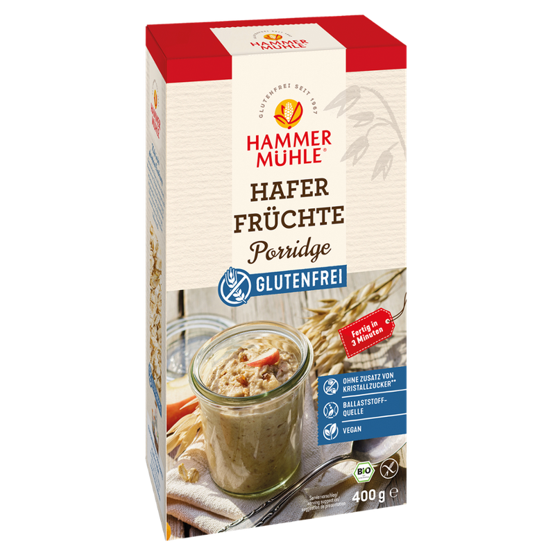 Hammermühle Bio Hafer Früchte Porridge gf - Produktbild