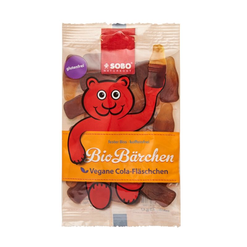 Sobo Bio-Bärchen Cola-Fläschchen, m. Gummi arabicum, o. Gelatine ab MHD 30.01.24 - Produktbild