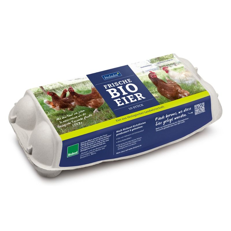 bioladen Eier, Größe M/L, abgep. 8x 10 Stück - Produktbild