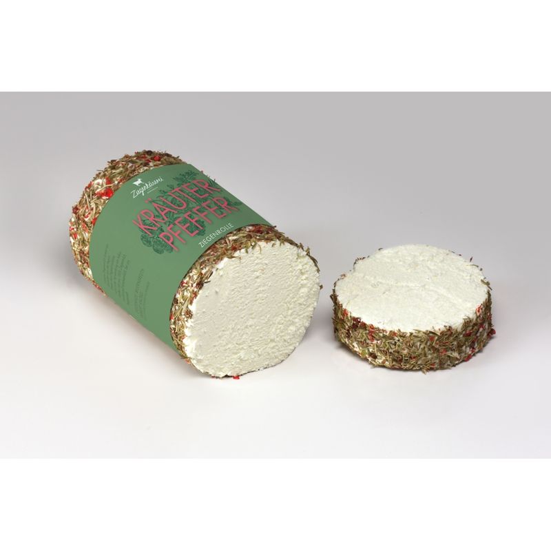 Ziegenkäserei Würnsreuth Bio-Ziegenfrischkäserolle mit Kräuter-Pfeffer-Mantel - Produktbild