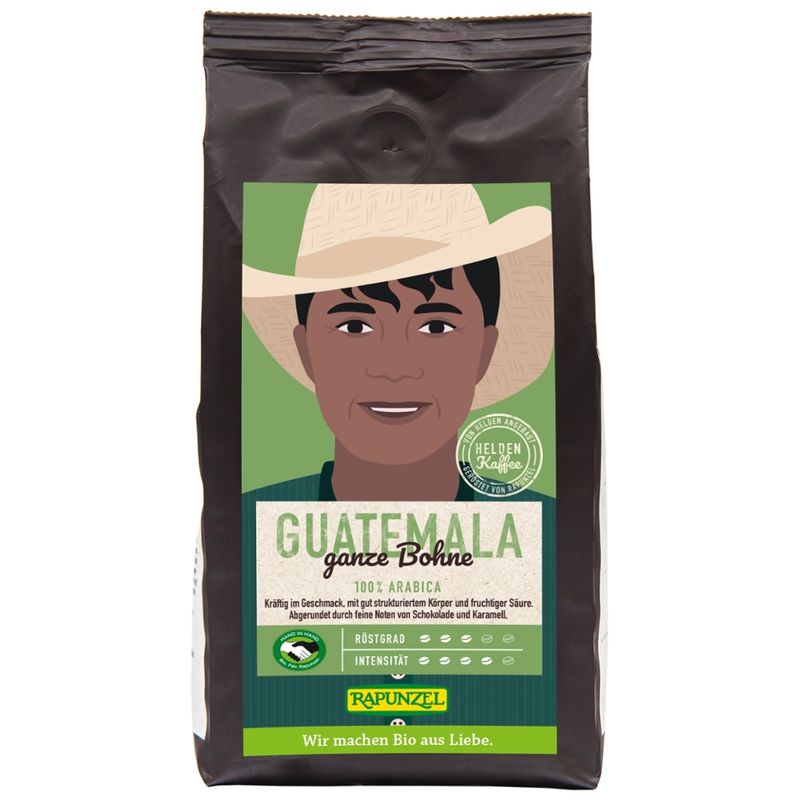 Rapunzel Heldenkaffee Guatemala, ganze Bohne HIH - Produktbild