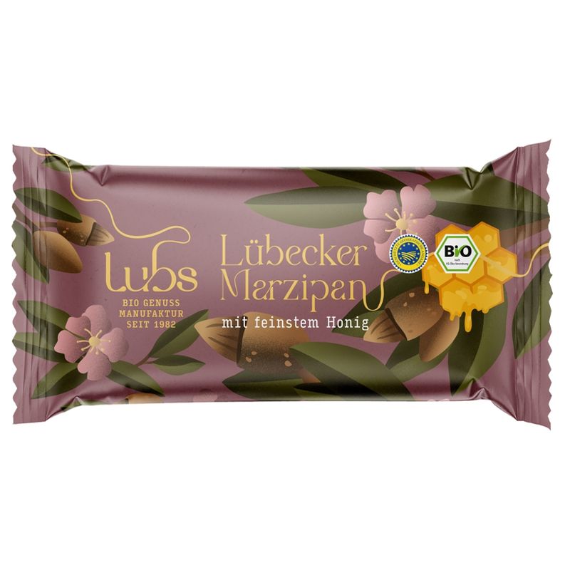 Lubs Lübecker Honig-Marzipan pur, Bio glutenfrei - Produktbild