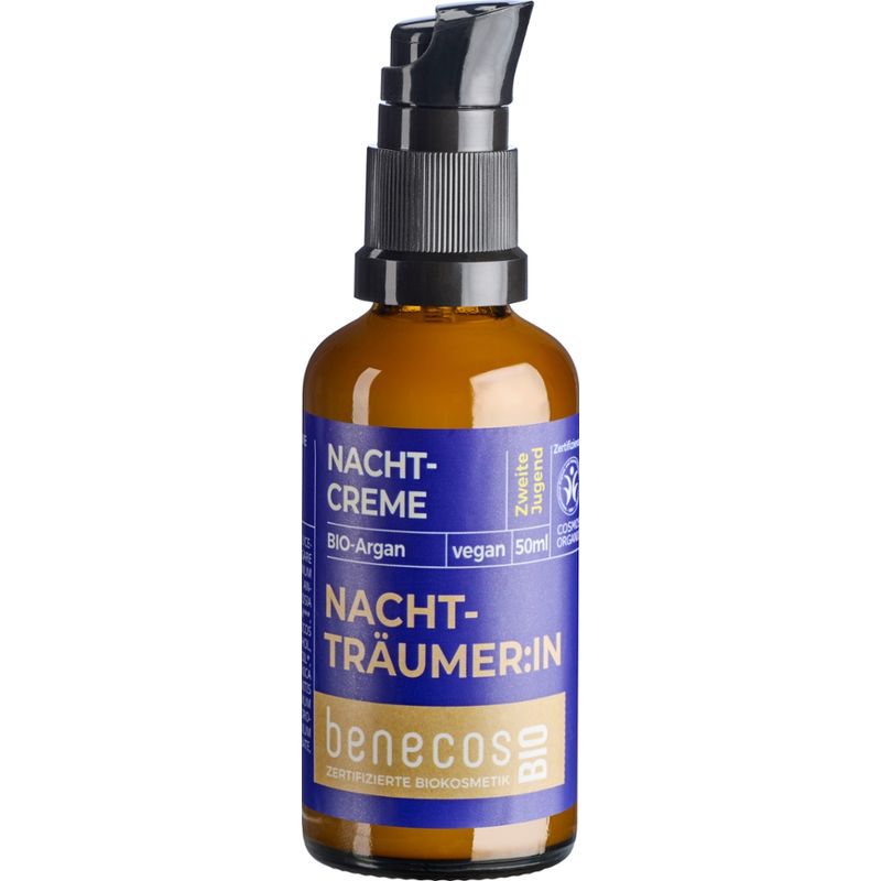 benecos benecosBIO Nachtcreme BIO-Argan - NACHTTRÄUMER:IN (Zweite Jugend) - Produktbild