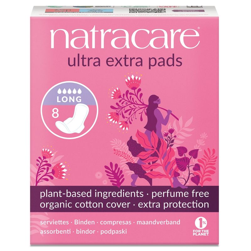 Natracare Binde Ultra Extra Long mit Flügeln 8 St - Produktbild