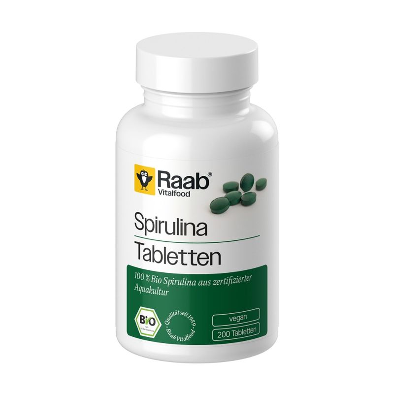 Raab Vitalfood Spirulina (Mikroalgen) 200 Tabletten - Produktbild