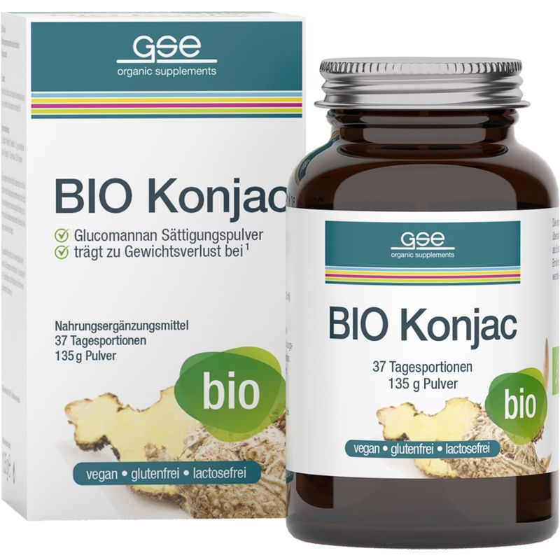 GSE  Konjac Glucomannan Sättigungspulver (Bio), 135g - Produktbild