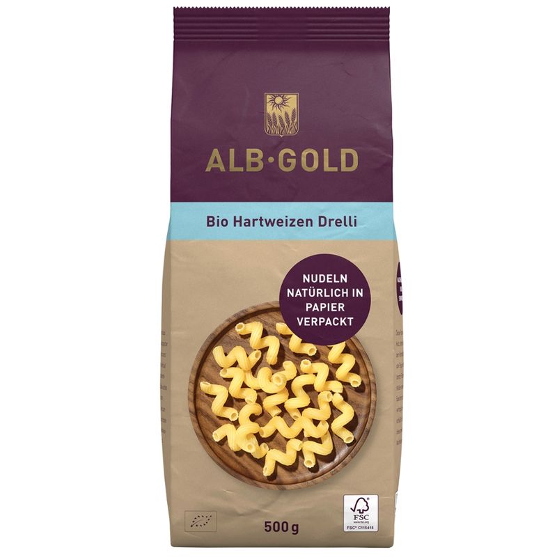 ALB-GOLD AG Bio Hartweizen Drelli (Papier) 500g - Produktbild