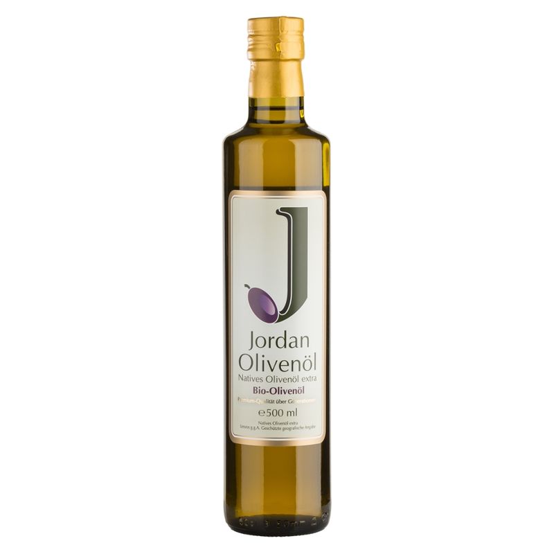 Jordan Olivenöl Jordan Bio-Olivenöl - Flasche 0,50 Liter / DE-ÖKO-037 - Produktbild
