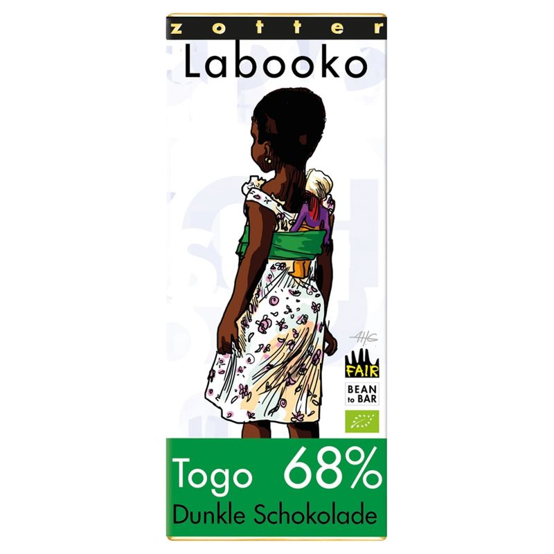 Zotter Schokolade Labooko - 68% Togo - vegan - Produktbild