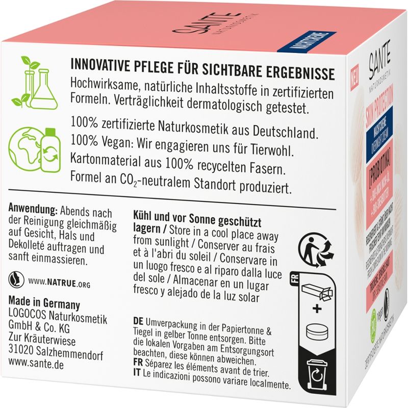 Sante Skin Protection Nachtcreme mit Probiotika, Bio-Inca Inchi-Öl & Bio-Sheabutter - Produktbild