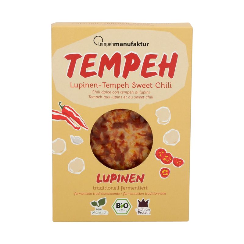tempehmanufaktur  Lupinen-Tempeh Sweet-Chili - Tempeh aus Lupinen, süß-scharf mariniert - Produktbild
