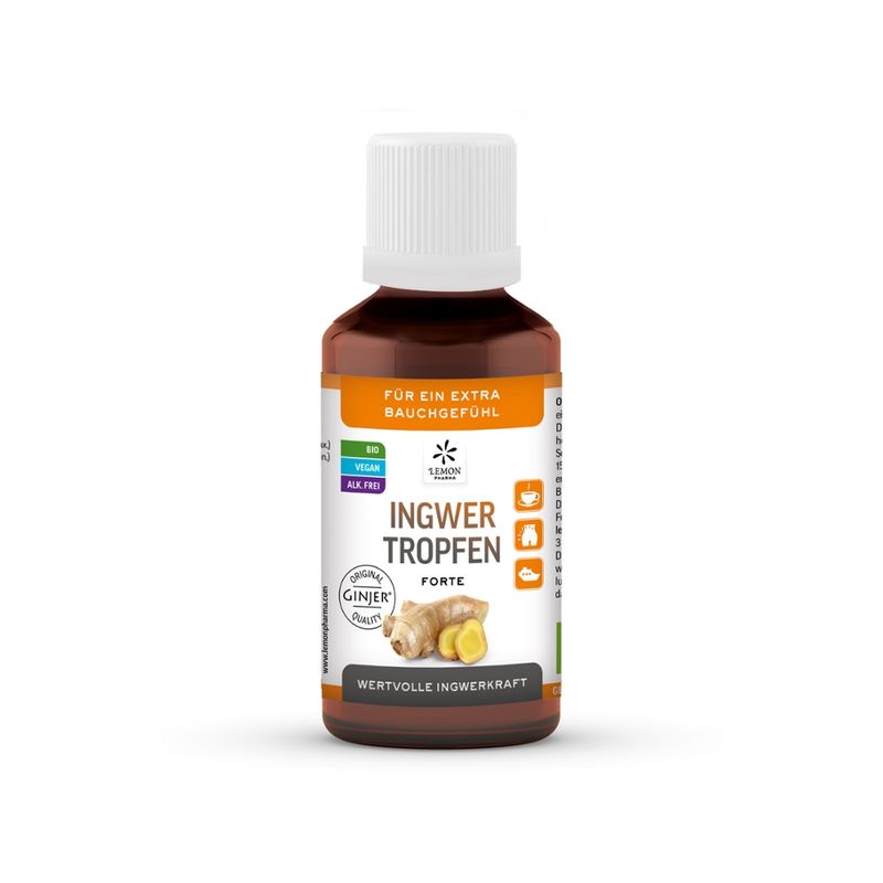 Lemon Pharma Lemon Pharma Ingwertropfen 20ml – Hochdosiert, 100% Bio und Vegan I Für Ingwer Shot und Ingwertee, Ingwersaft oder zum Kochen – vielseitig, kompakt und praktisch für unterwegs, Wohltuend im Alltag: Ideal nach dem Essen oder unterwegs - Produktbild