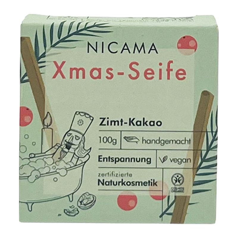 NICAMA NICAMA zertifizierte Bio-Weihnachtsseife Zimt-Kakao 100g - Produktbild