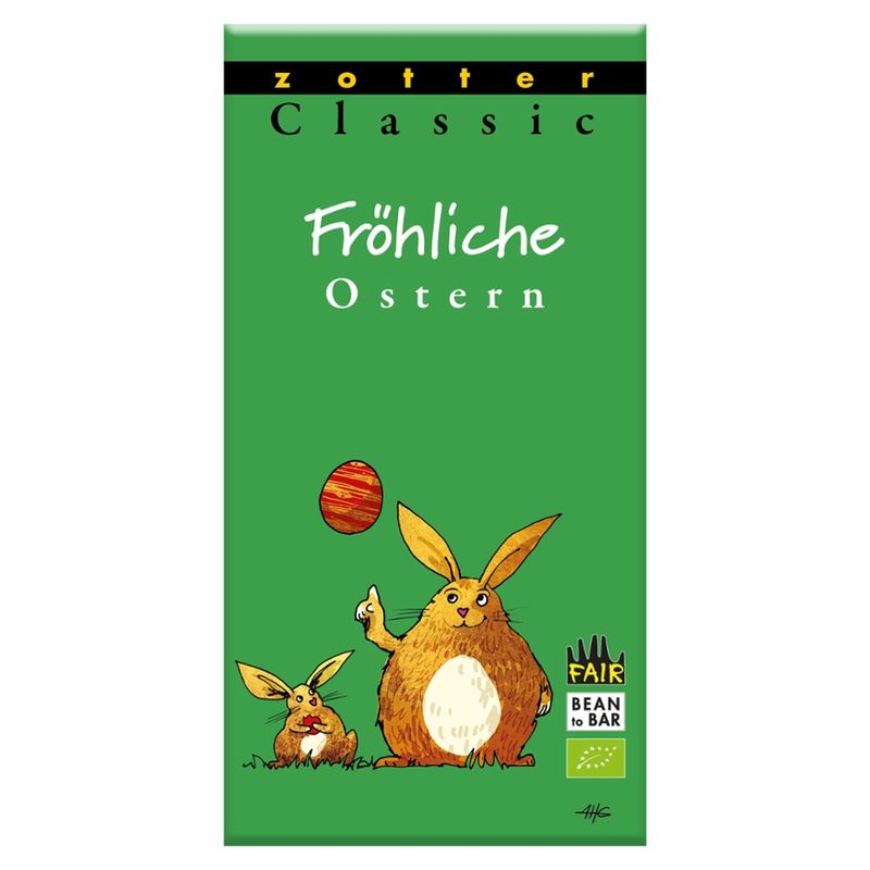 Zotter Schokolade Classic "Fröhliche Ostern" - Weiße Schokolade mit Waldbeeren - Produktbild