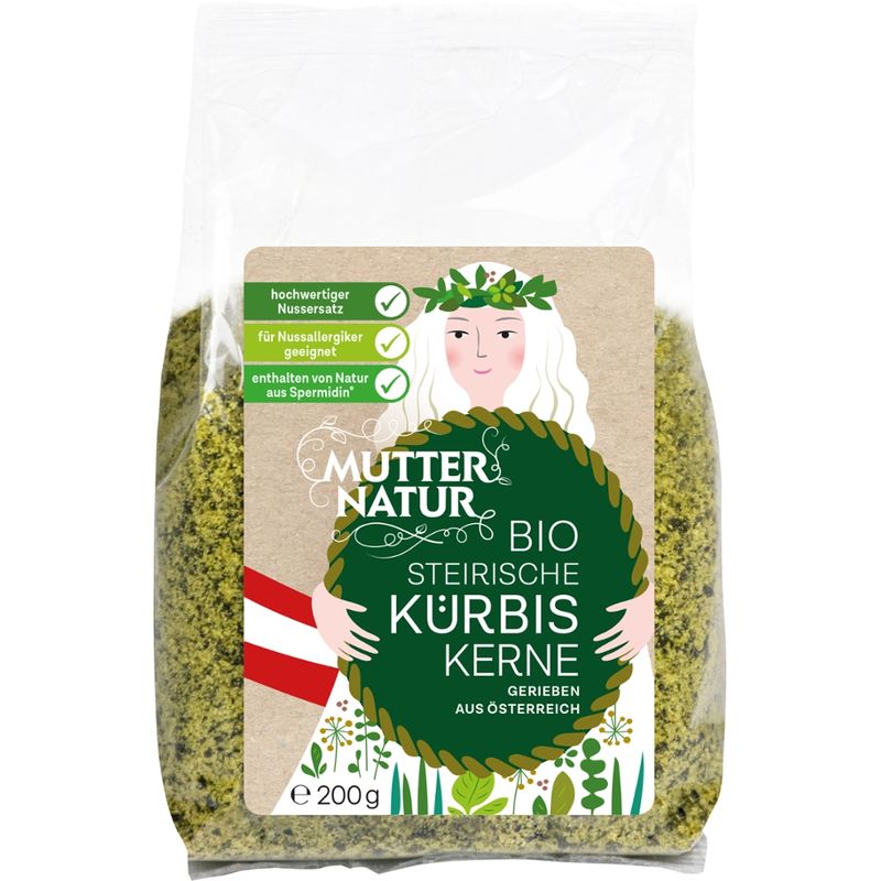 MUTTER NATUR MUTTER NATUR Steirische Bio Kürbiskerne gerieben 200 g, Herkunft Österreich - Produktbild