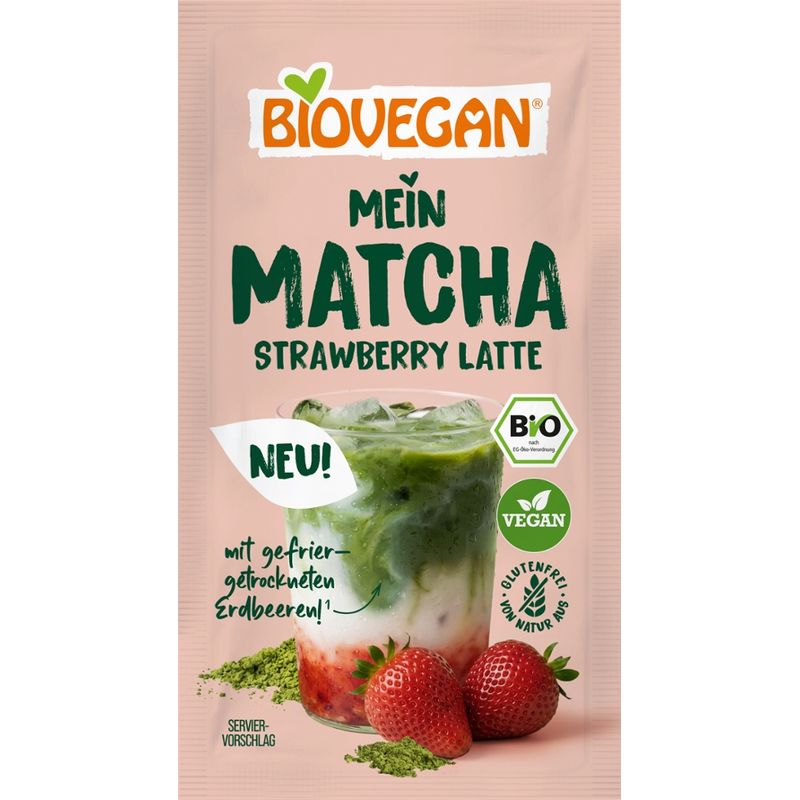 Biovegan Mein Matcha Strawberry Latte, BIO, 9g - Produktbild