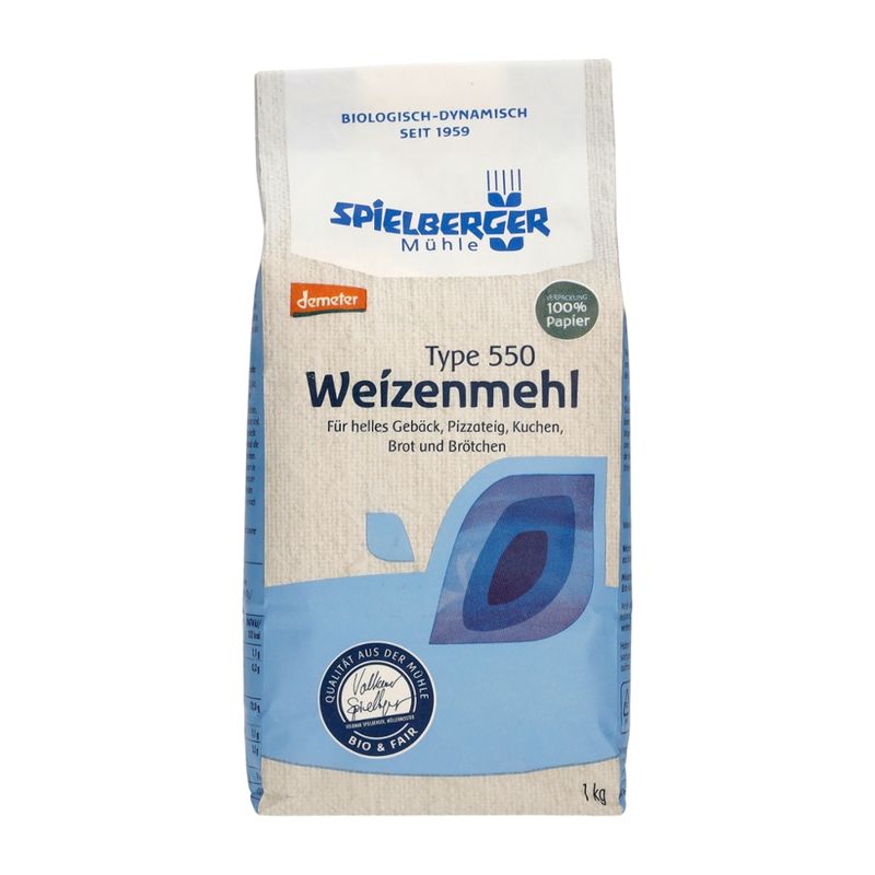 Spielberger Mühle Weizenmehl Type 550 m. Papierbackform KAMPAGNE, demeter - Produktbild
