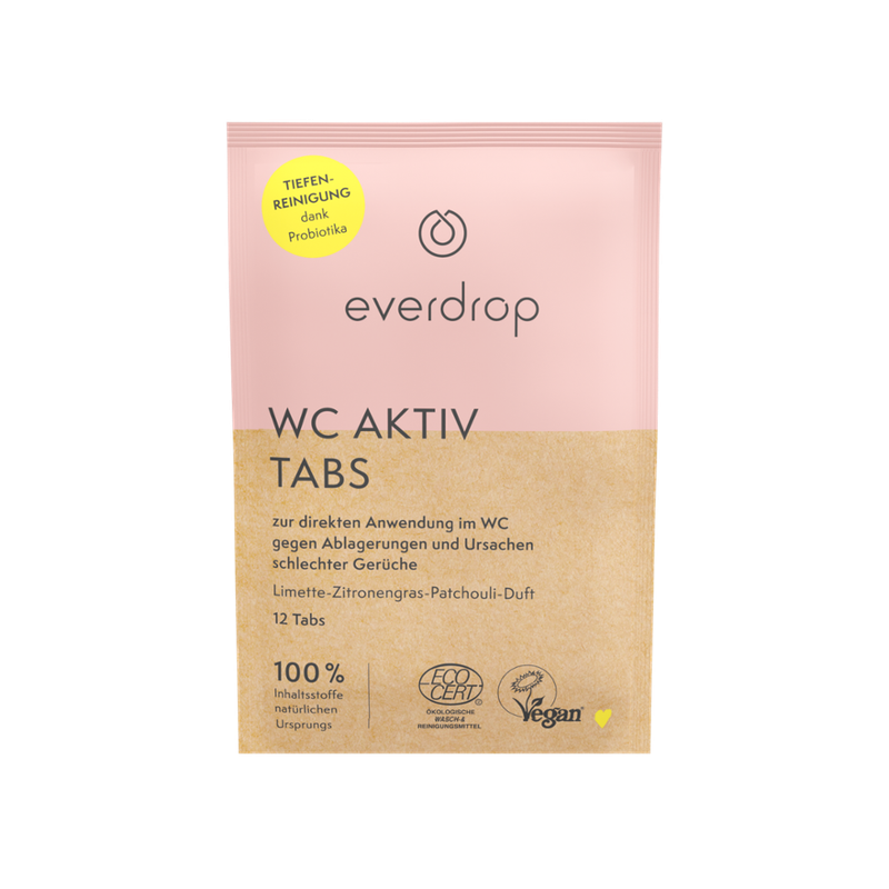 everdrop everdrop WC Aktiv Tabletten (12 Stk.), Ecocert zertifiziert, zur direkten Anwendung im WC - Produktbild