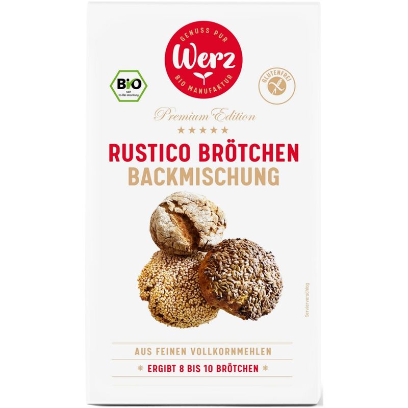 Naturkornmühle Werz Bio Backmischung Rustico Brötchen,  glutenfrei, Bio - Produktbild