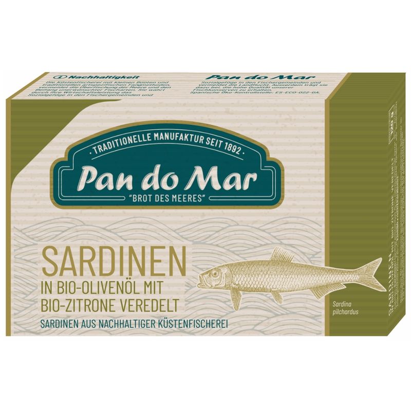 Pan do Mar Sardinen in Bio-Olivenöl mit Bio-Zitrone veredelt - Produktbild