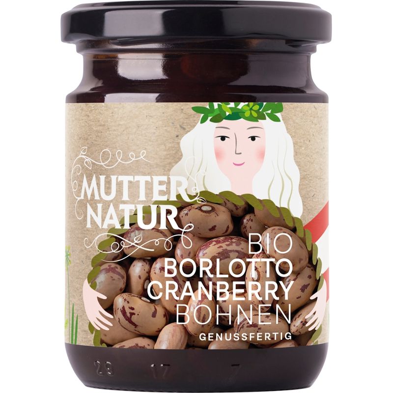 MUTTER NATUR MUTTER NATUR Bio Borlotto Cranberry Bohnen genussfertig 235 g, Herkunft Österreich - Produktbild