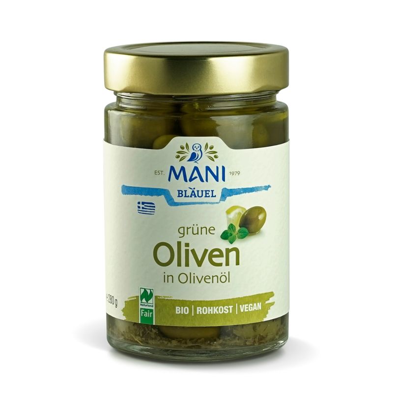 MANI® MANI Grüne Oliven in Olivenöl, bio NL Fair - Produktbild