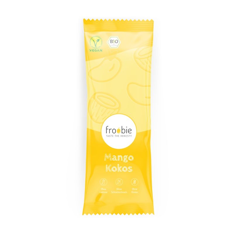 froobie froobie Bio Mango-Kokosnuss Eis am Stiel, völlig natürlich und ohne künstliche Zusatzstoffe - Produktbild