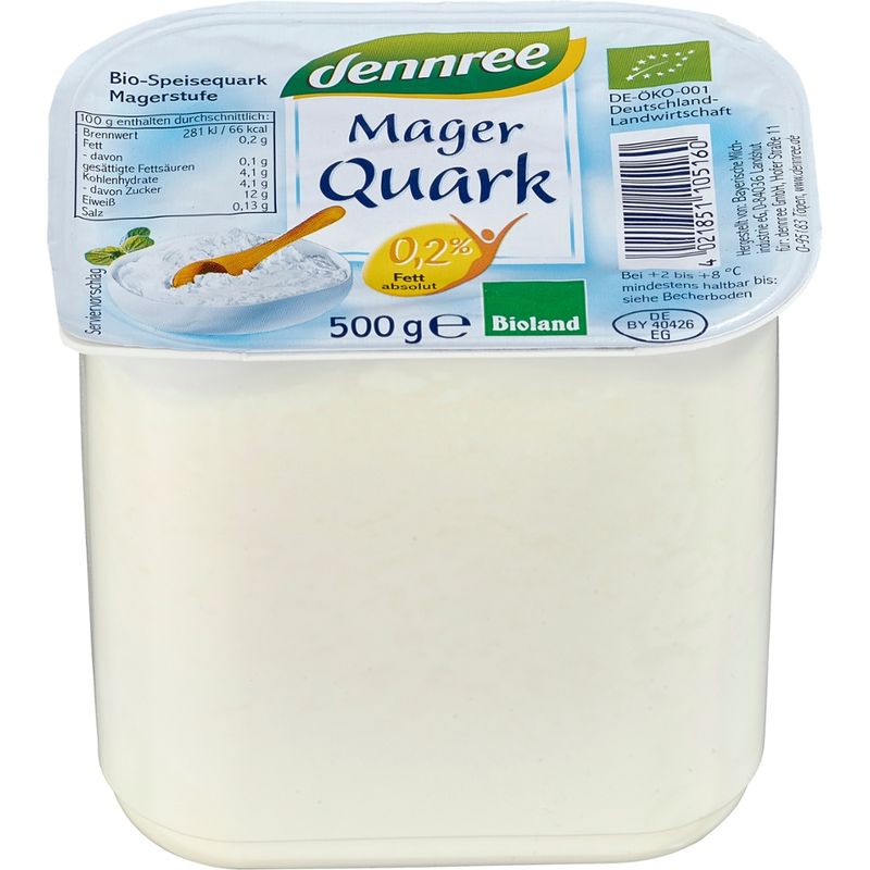 dennree Speisequark Magerstufe, 0,2% Fett absolut - Produktbild