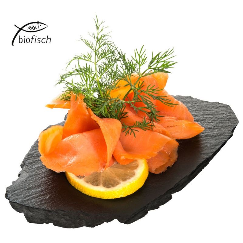 Biofisch  Lachs Filet geräuchert, geschnitten 100 g (salmo Salar) - Produktbild