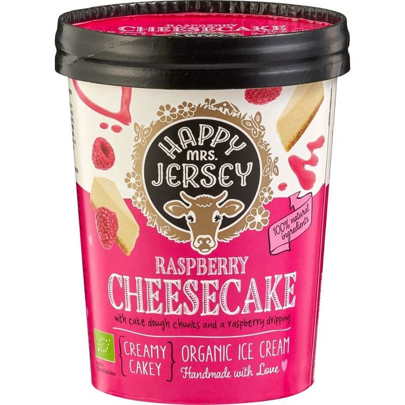 Happy Mrs Jersey Happy Mrs Jersey - BIO/Organic Ice Cream: Raspberry Cheesecake 500ml - Produktbild