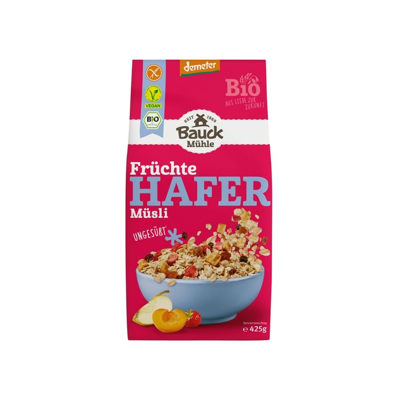 Bauck Mühle Hafer Müsli Früchte glutenfrei Demeter - Produktbild