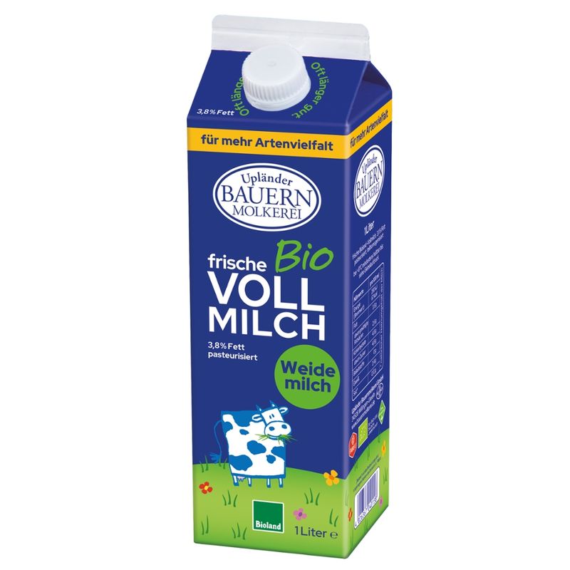 Upländer Bauernmolkerei frische Vollmilch 3,8% - Produktbild