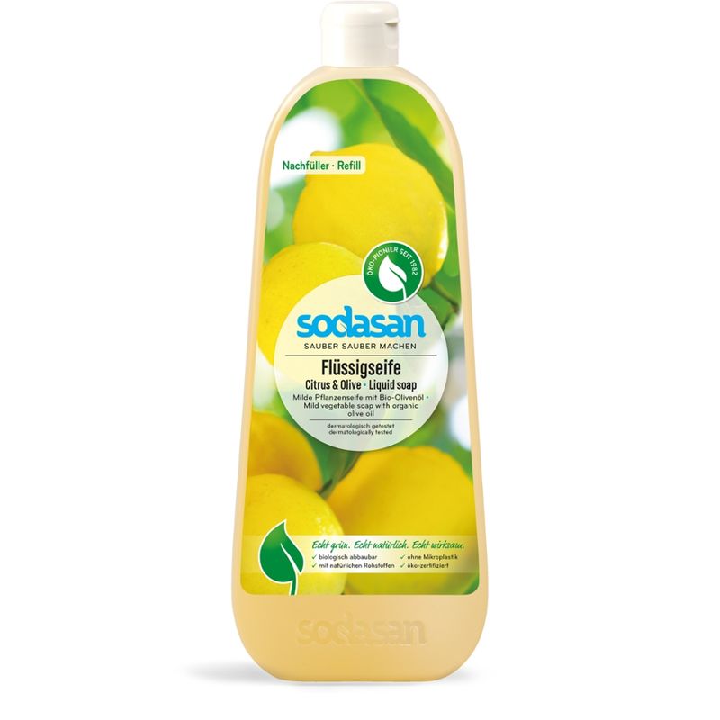 sodasan Liquid Soap Citrus & Olive Refill - Produktbild