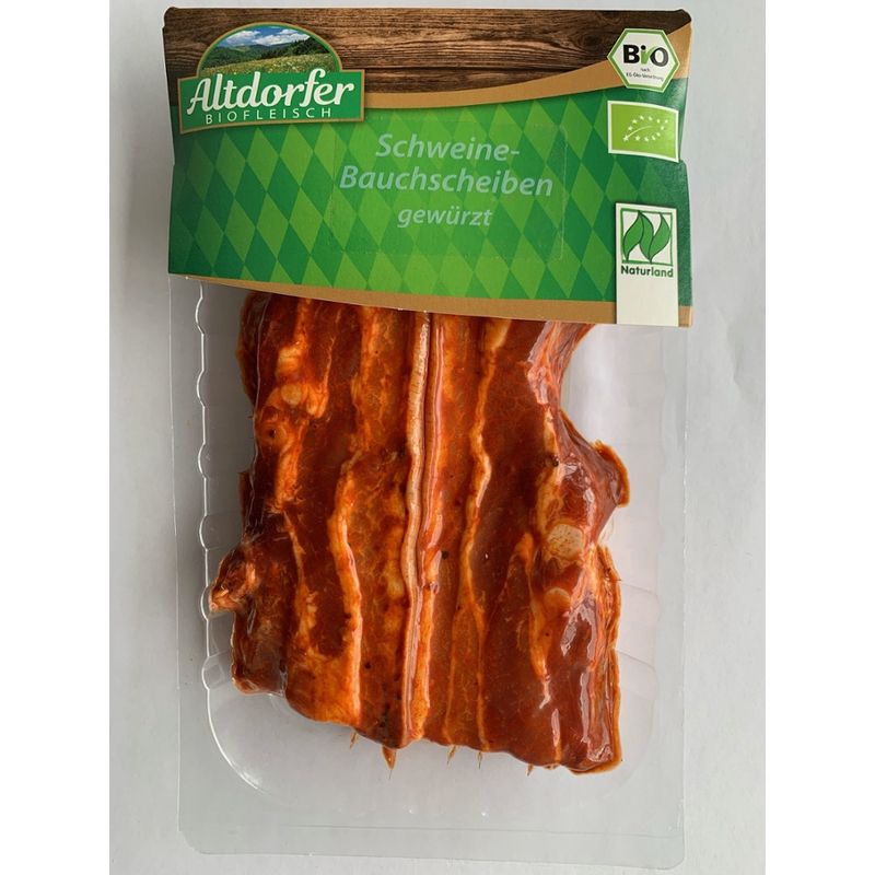 Altdorfer Biofleisch Bio Schweine Bauchscheiben mariniert Paprika SKIN - Produktbild