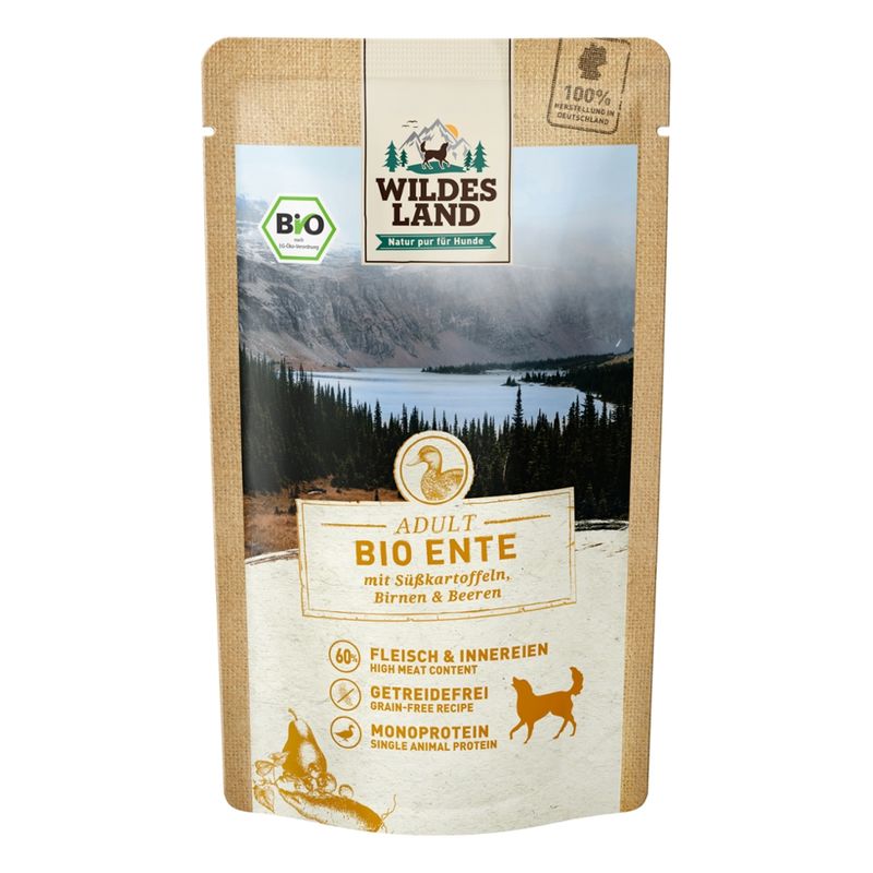 Wildes Land Wildes Land BIO Adult Ente mit Süßkartoffel & Birne NF 125 g - Produktbild