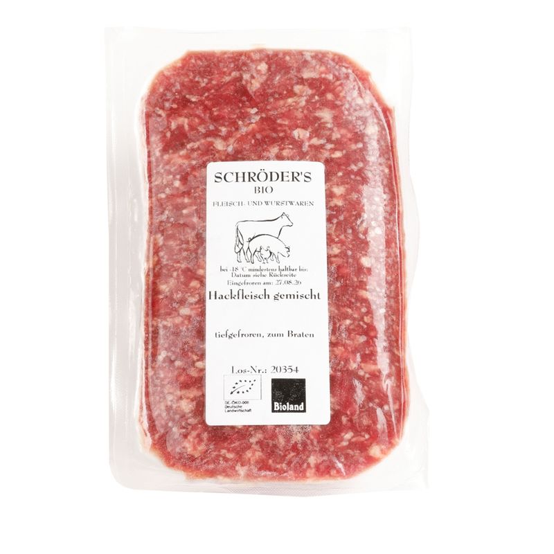 Schröder's Bio Fleisch- und Wurstwaren Gemischtes Hackfleisch 500 g TK - Produktbild
