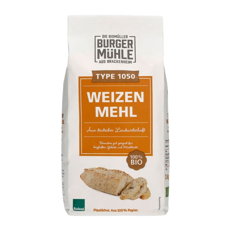 Burgermühle Burgermühle Weizenmehl 1050, Bioland - Produktbild