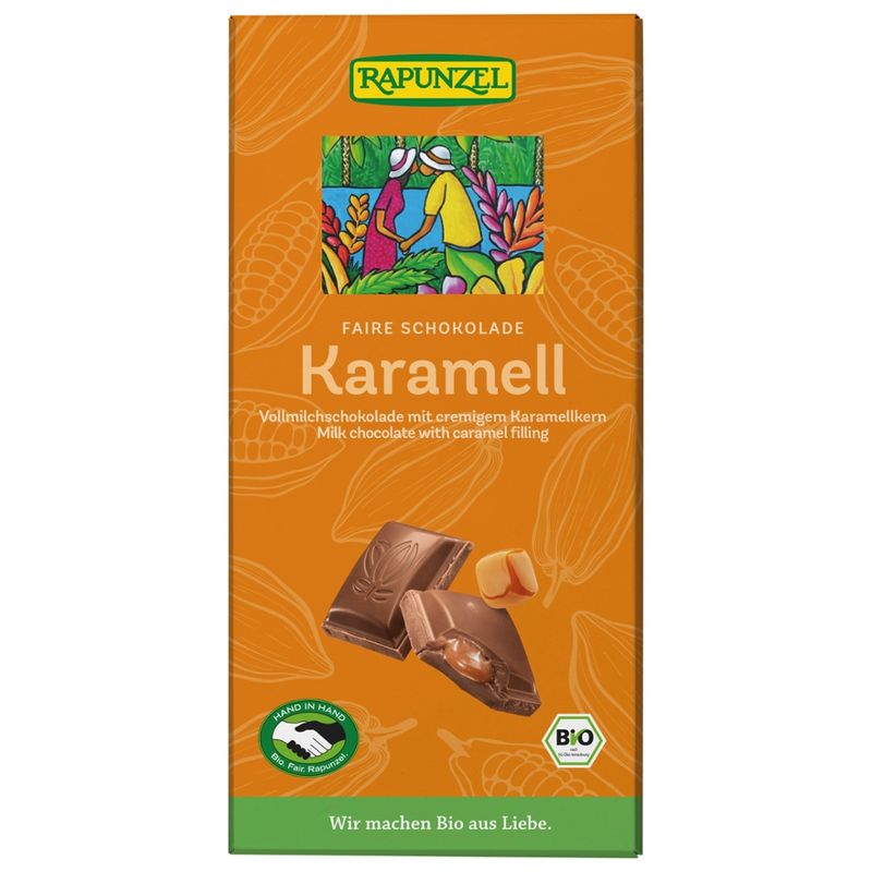 Rapunzel Vollmilch Schokolade mit Karamellfüllung HIH - Produktbild