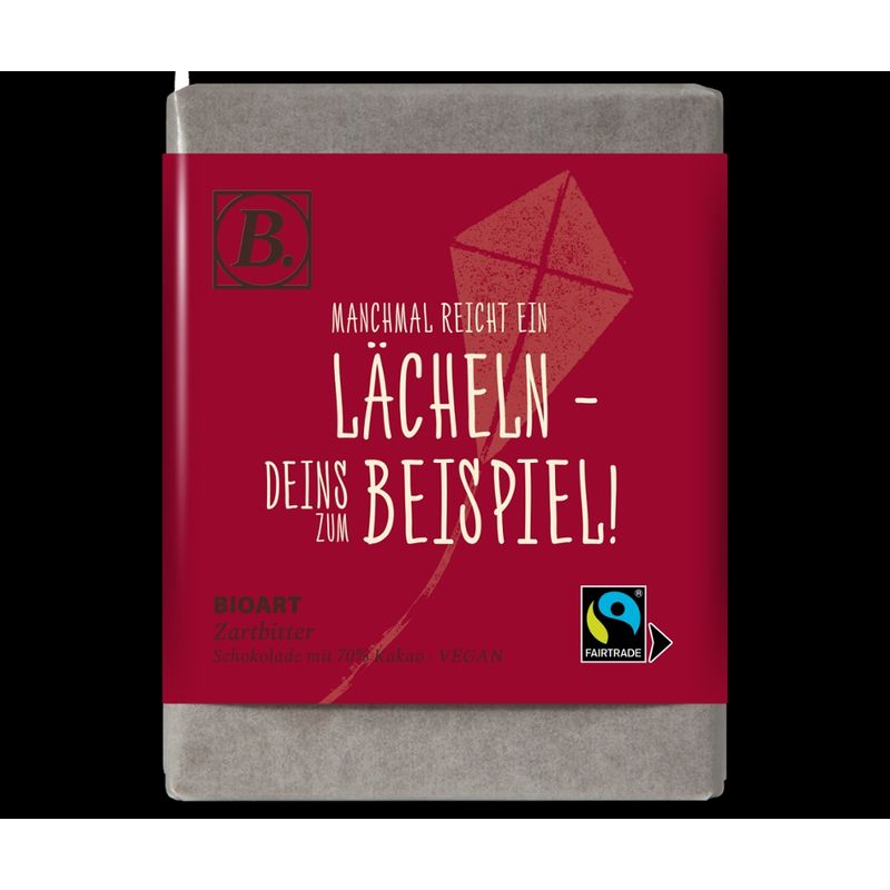 BioArt AG B. Schokolade Manchmal reicht ein Lächeln - deins... 70g bio, FT-Cert. - Produktbild