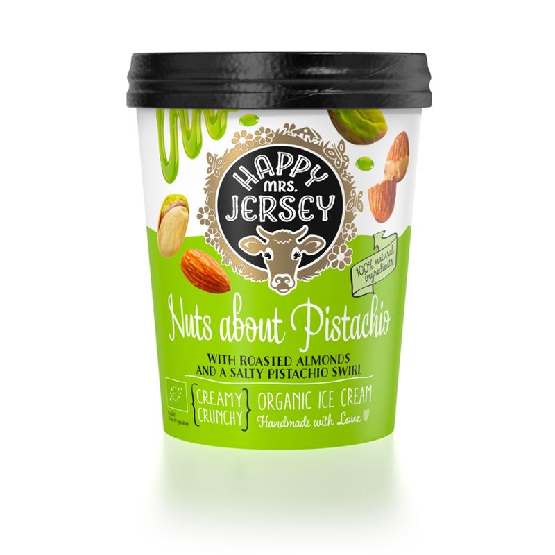 The Icely Brothers The Icely Brothers - Vegan BIO-Eis/Vegan Organic Ice Cream: Matcha Grünteegeschmack mit Limettengeschmack und Karamellisierter Mandelstücken / Matcha Green tea flavoured ice cream with lime flavour and Caramelised Almond pieces 460ml - Produktbild