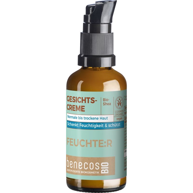 benecos benecosBIO Gesichtscreme Feuchtigkeit BIO-Shea - FEUCHT:ER (Für normale bis trockene Haut) - Produktbild