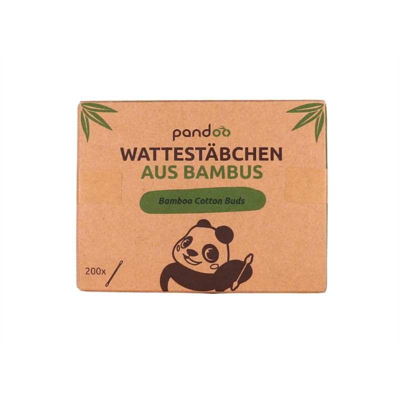pandoo pandoo Bambus Wattestäbchen - Die natürliche und umweltfreundliche Alternative zu herkömmlichen Wattestäbchen aus Plastik oder Holz. Unsere pandoo Wattestäbchen sind hochwertig verarbeitet und ideal für den täglichen Gebrauch - Produktbild