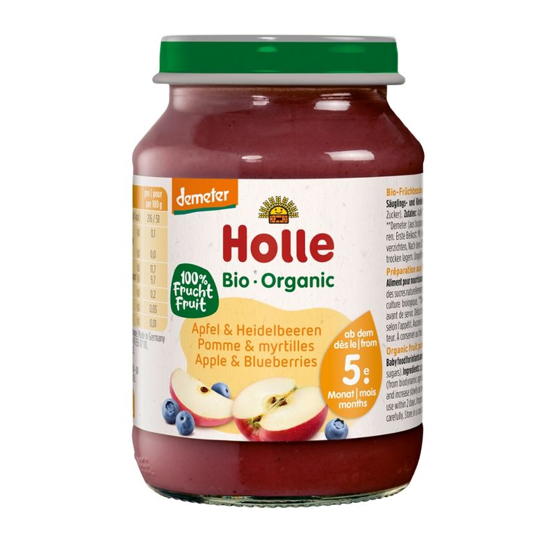 Holle  Bio Apfel & Heidelbeeren - Produktbild