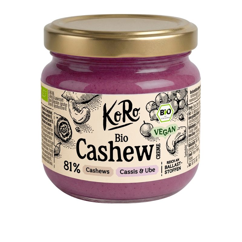 KoRo Handels GmbH Bio Cashewcreme mit Cassis und Ube 200 g - Produktbild