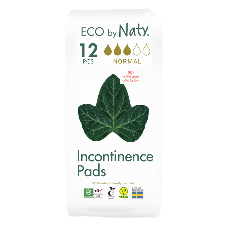 Naty Eco by Naty Inkontinenz Einlagen Regular, 12 Stück, 100% Kompostierbare Materialien, Vegan. - Produktbild