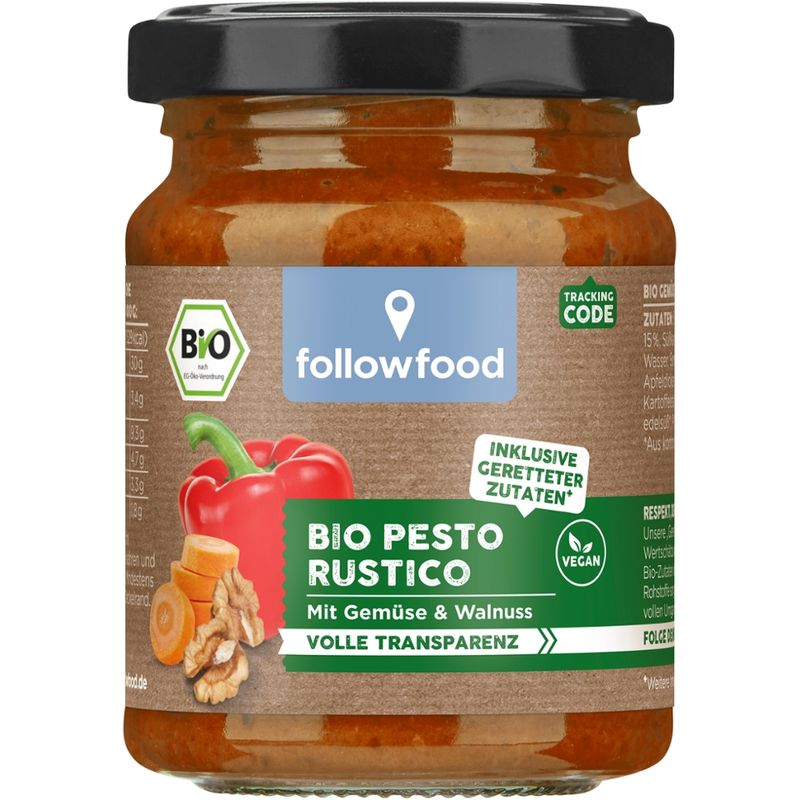 followfood Bio Gemüse Pesto mit Walnüssen vegan - Produktbild