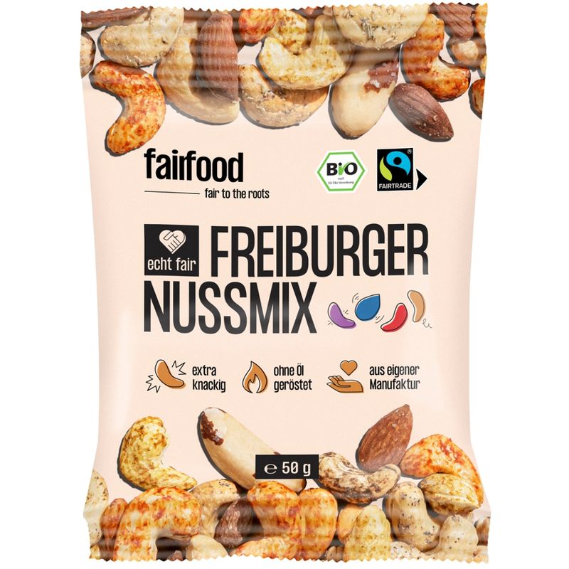 fairfood Freiburg Freiburger Nussmix geröstet & bunt gewürzt (50g Snackbag) - Produktbild