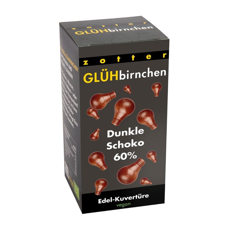 Zotter Schokolade Glühbirnchen - Dunkle Schoko 60% - Produktbild
