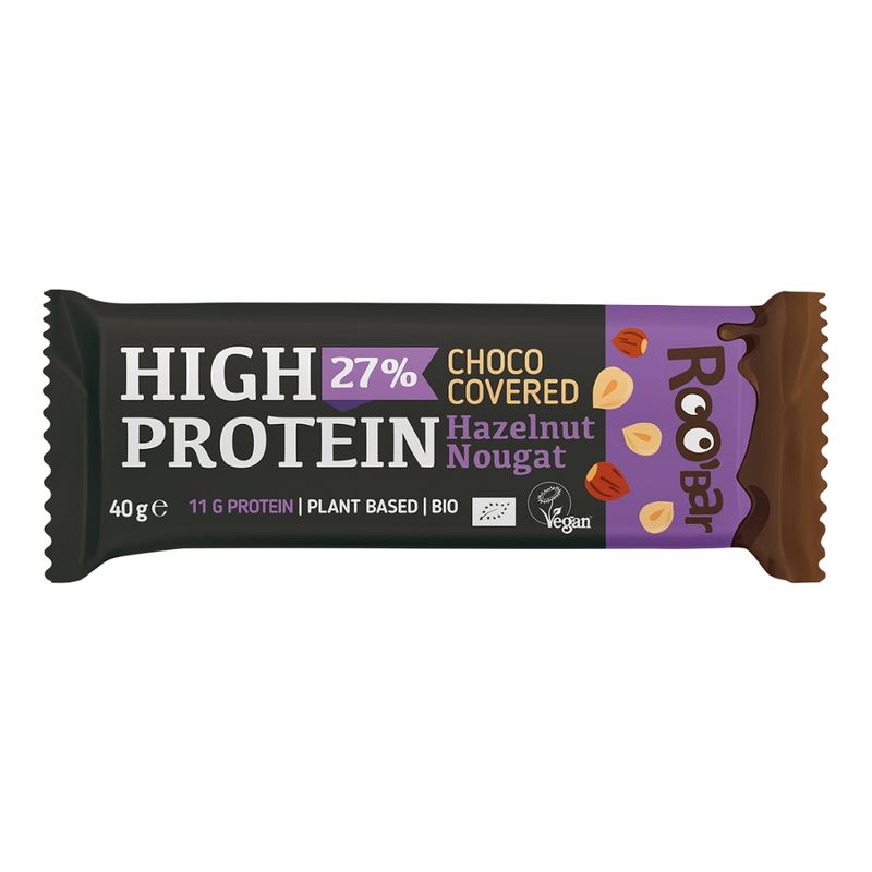 Roobar Bio-Proteinriegel mit Haselnuss-Nougat, Roobar, 40g - Produktbild