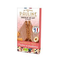 Milk chocolate tablet filled with hazelnut praline and pieces of crispy crepes - Produktbild